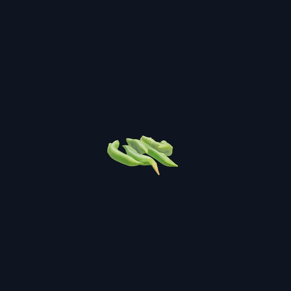 Realistic Green Beans with Smooth Pods model pack